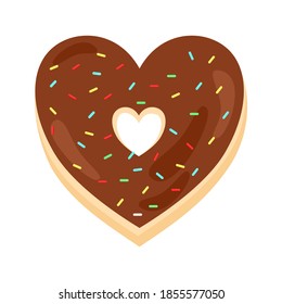 Aislamiento de chocolate sin corazón sobre fondo blanco.