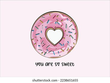 heart donut vector design art