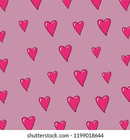 Heart doodle cartoon pattern background