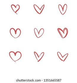 Heart doodle collection