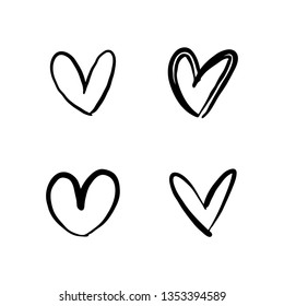 Heart doodle collection