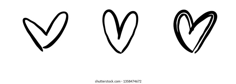 Heart doodle collection