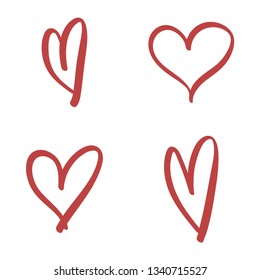 Heart doodle collection, hand drawn love symbol
