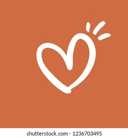 Heart doodle draw, valentine's day love symbol