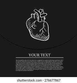 heart doodle drawing, Medical background. Excellent vector illustration, EPS 10