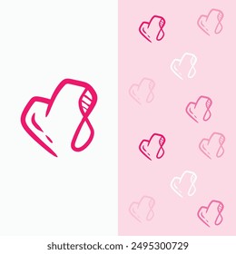 Heart doodle element vector. Hand drawn doodle style heart, love symbol. Illustration design for print, cartoon, card, decoration, sticker, icon, valentine day.