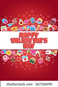 Heart/ Doodle Elements Illustration. Valentine`s Day Card. Be My Valentine Poster. Vector