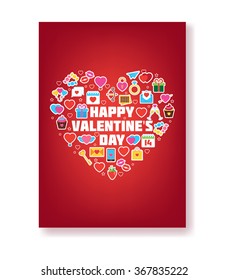 Heart/ Doodle Elements Illustration. Valentine`s Day Card. Be My Valentine Poster. Vector