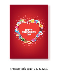 Heart/ Doodle Elements Illustration. Valentine`s Day Card. Be My Valentine Poster. Vector