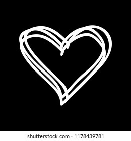 Heart doodle figure vector illustration cut