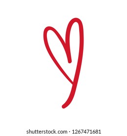 Heart doodle, hand drawn love icon