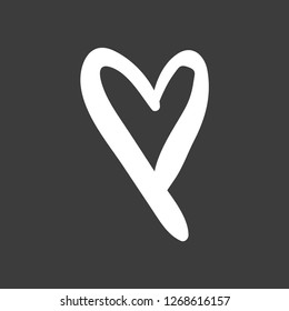 Heart doodle, hand drawn love icon