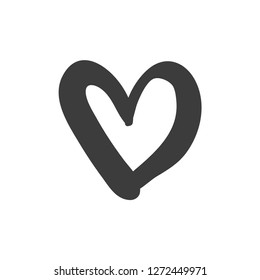 Heart doodle, hand drawn love icon