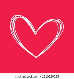 Heart doodle, hand drawn love symbol