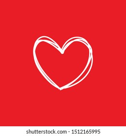 Heart doodle, hand drawn love symbol