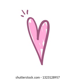 Heart doodle, hand drawn symbol of love, vector illustration