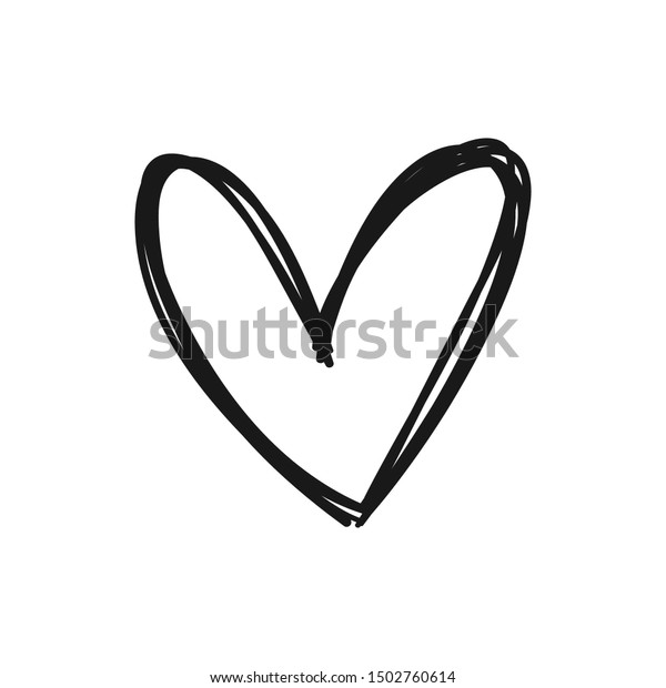 Heart Doodle Hand Drawn Symbol Love Stock Vector Royalty Free 1502760614 Shutterstock