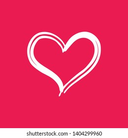 Heart doodle, handmade love icon.