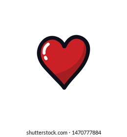 heart doodle icon, vector illustration