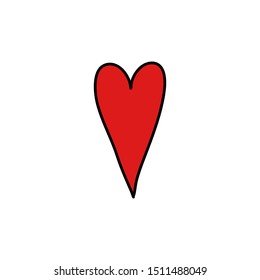 heart doodle icon, vector illustration