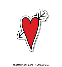heart doodle icon, vector illustration