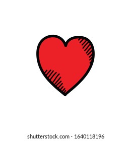 heart doodle icon, vector illustration