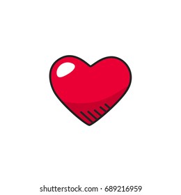 Heart Doodle Icon Vector Isolated