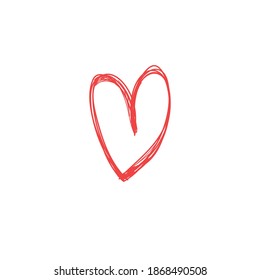 Heart doodle illustration. Hand drawn love symbol. Valentine's day vector icon.