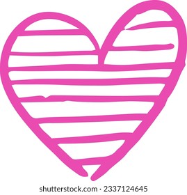 Heart doodle illustration, with handmade sketch style. The background is transparent, so it is easy to apply. Suitable for illustration, love cards, congratulation cards, or in any romantic themes