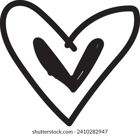 heart doodle, love symbol, background, illustration, valentine, valentines, drawing, scribble, outline