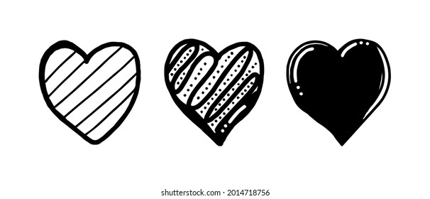 Heart doodle, Love, Vector Illustration.