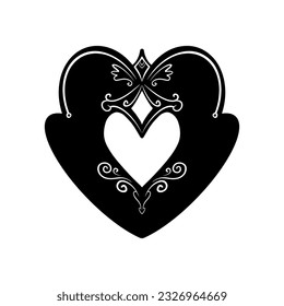 Heart doodle, Love, Vector Illustration.