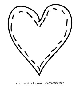 Heart, doodle picture. Hand drawn, vector illustration. Symbol of love. Holiday Valentines Day. Linear graphics.