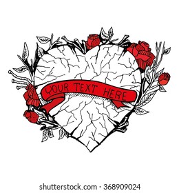 Heart Doodle with roses
