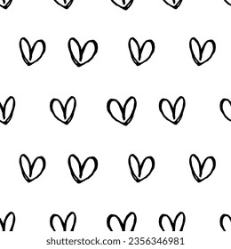 Vector de diseño de patrones sin fisuras del doodle cardíaco