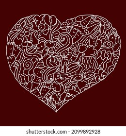Heart in doodle style on background you can change