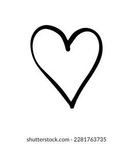Heart in doodle style. Symbol of Valentine's Day and love. Shapes For Create Your Own Art. Abstract contemporary modern trendy vector. Design for card, print , logos, branding, mood boards, poster