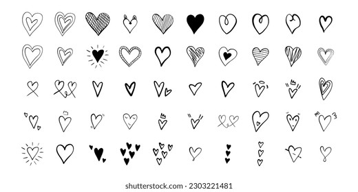 Heart in doodle style. Symbol of Valentine's Day and love. Shapes For Create Your Own Art. Abstract contemporary modern trendy vector. Design for card, print , logos, branding, mood boards, poster