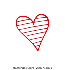 Heart in doodle style. Symbol of Valentine's Day and love. Shapes For Create Your Own Art. Abstract contemporary modern trendy vector. Design for card, print , logos, branding, mood boards, poster