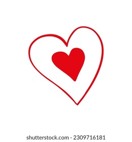 Heart in doodle style. Symbol of Valentine's Day and love. Shapes For Create Your Own Art. Abstract contemporary modern trendy vector. Design for card, print , logos, branding, mood boards, poster