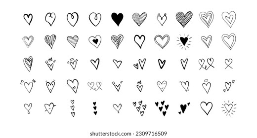 Heart in doodle style. Symbol of Valentine's Day and love. Shapes For Create Your Own Art. Abstract contemporary modern trendy vector. Design for card, print , logos, branding, mood boards, poster