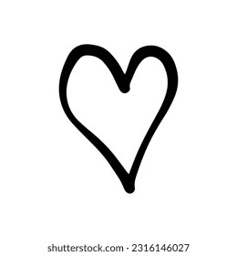 Heart in doodle style. Symbol of Valentine's Day and love. Shapes For Create Your Own Art. Abstract contemporary modern trendy vector. Design for card, print , logos, branding, mood boards, poster