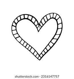 Heart in doodle style. Symbol of Valentine's Day and love. Shapes For Create Your Own Art. Abstract contemporary modern trendy vector. Design for card, print , logos, branding, mood boards, poster