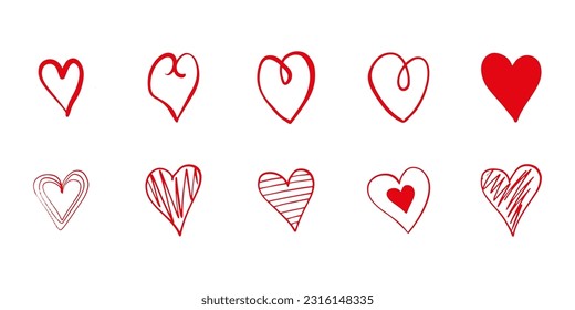 Heart in doodle style. Symbol of Valentine's Day and love. Shapes For Create Your Own Art. Abstract contemporary modern trendy vector. Design for card, print , logos, branding, mood boards, poster