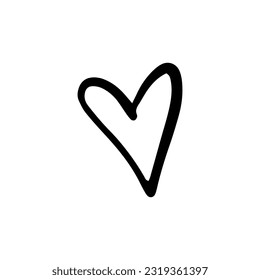 Heart in doodle style. Symbol of Valentine's Day and love. Shapes For Create Your Own Art. Abstract contemporary modern trendy vector. Design for card, print , logos, branding, mood boards, poster