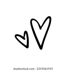 Heart in doodle style. Symbol of Valentine's Day and love. Shapes For Create Your Own Art. Abstract contemporary modern trendy vector. Design for card, print , logos, branding, mood boards, poster