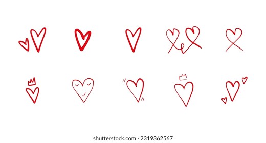 Heart in doodle style. Symbol of Valentine's Day and love. Shapes For Create Your Own Art. Abstract contemporary modern trendy vector. Design for card, print , logos, branding, mood boards, poster