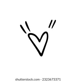 Heart in doodle style. Symbol of Valentine's Day and love. Shapes For Create Your Own Art. Abstract contemporary modern trendy vector. Design for card, print , logos, branding, mood boards, poster