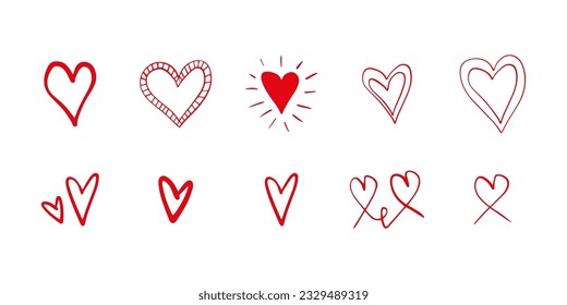 Heart in doodle style. Symbol of Valentine's Day and love. Shapes For Create Your Own Art. Abstract contemporary modern trendy vector. Design for card, print , logos, branding, mood boards, poster