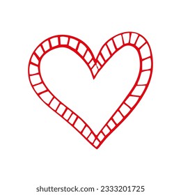 Heart in doodle style. Symbol of Valentine's Day and love. Shapes For Create Your Own Art. Abstract contemporary modern trendy vector. Design for card, print , logos, branding, mood boards, poster
